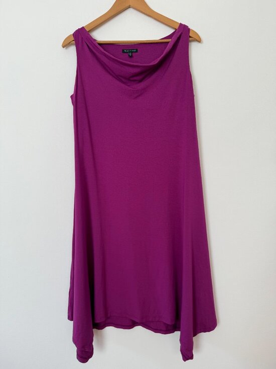 Eileen Fisher Dresses & Skirts - Eileen Fisher Sleeveless A-Line Swing Dress Drape Neck Layering Lagenlook Size S